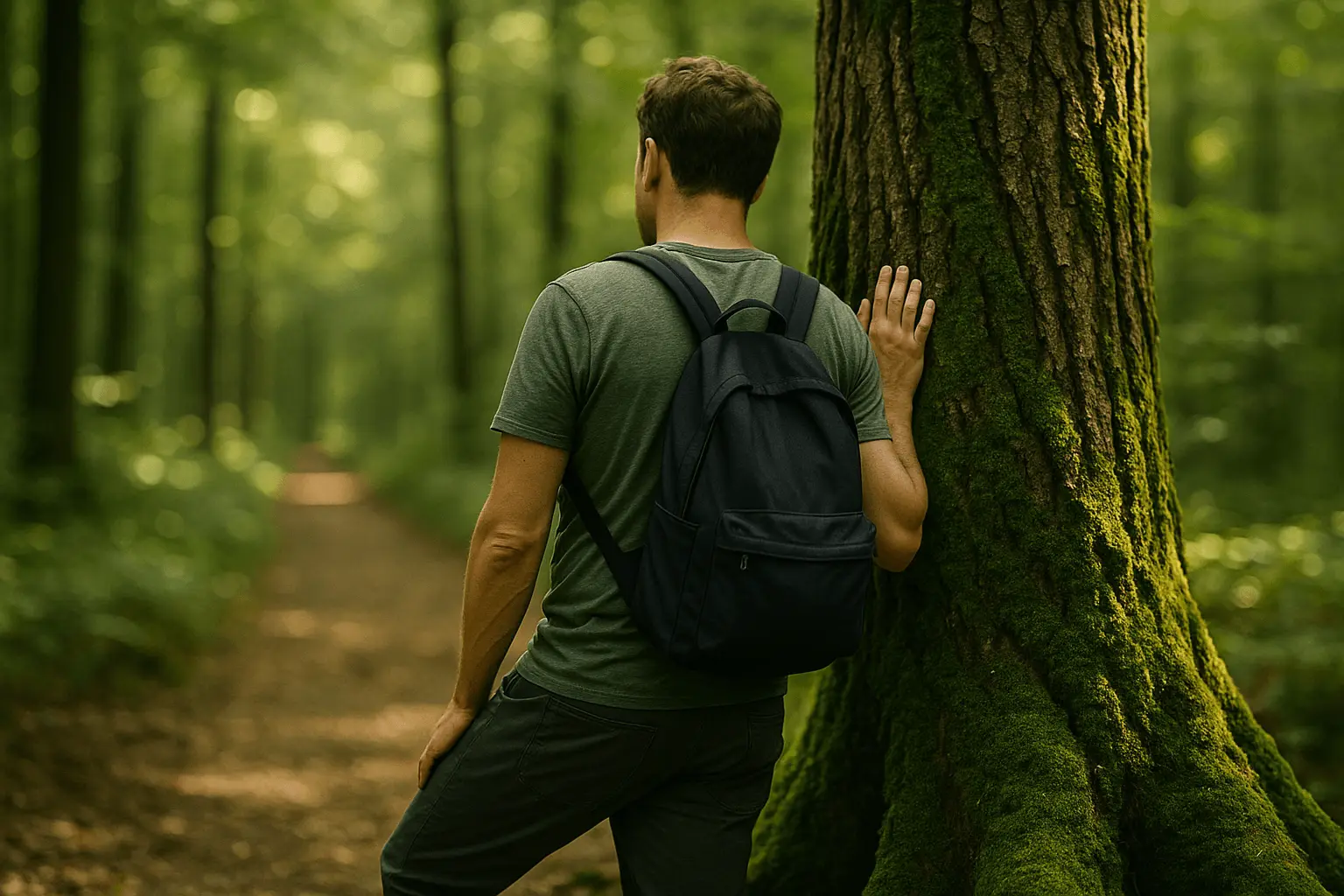Person im Wald